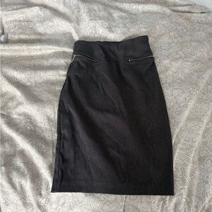 Joe B Charcoal Pencil Skirt with Zipper Accents